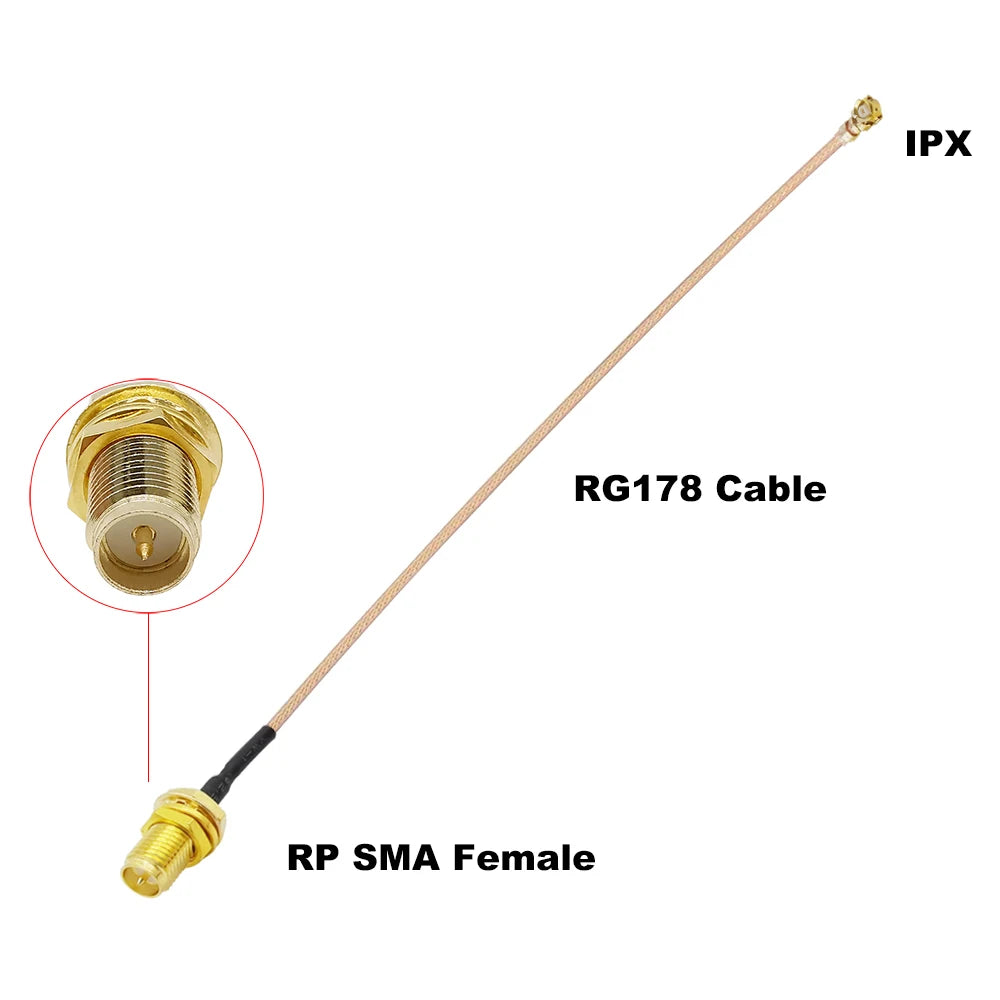SMA,RP SMA to U.FL/IPX pigtail with RG178 or 1.13