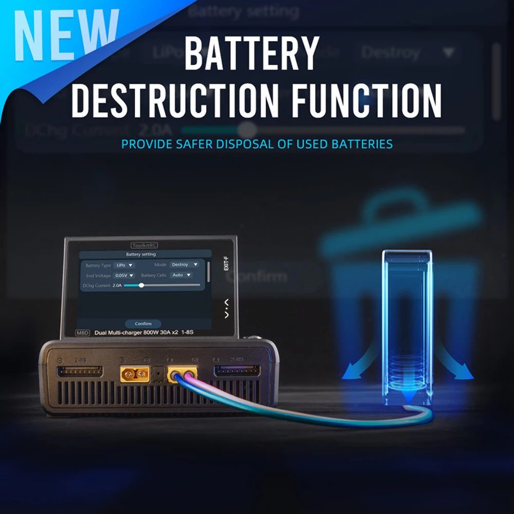 ToolkitRC M8D Smart Dual Charger with Touch Screen