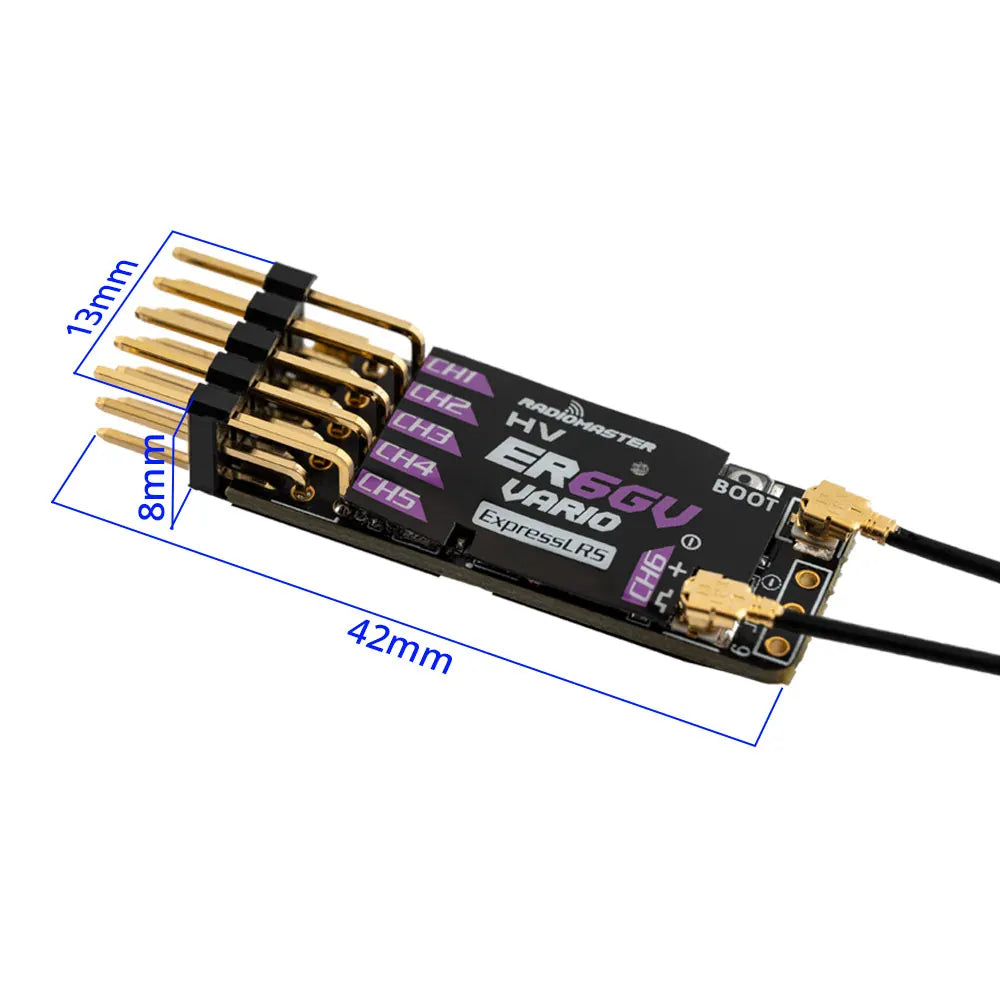 RadioMaster ER6GV Slim ExpressLRS CRSF PWM Dual Antenna RC Receiver