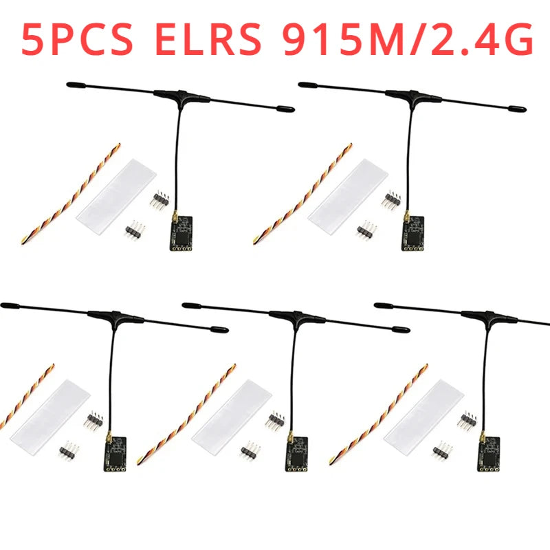 5PCS ELRS 915MHz / 2.4GHz NANO ExpressLRS Receiver With T type Antenna