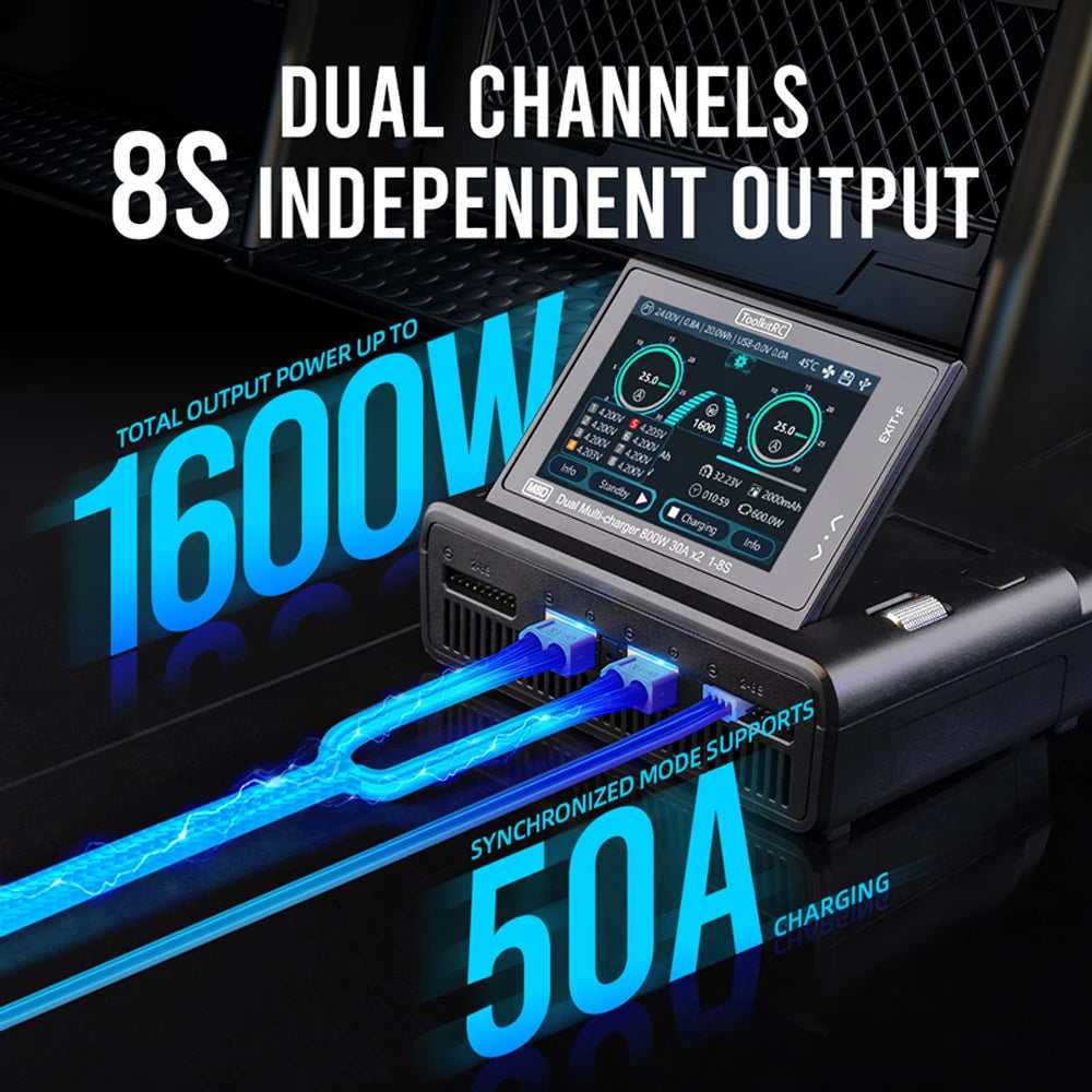 ToolkitRC M8D Smart Dual Charger with Touch Screen