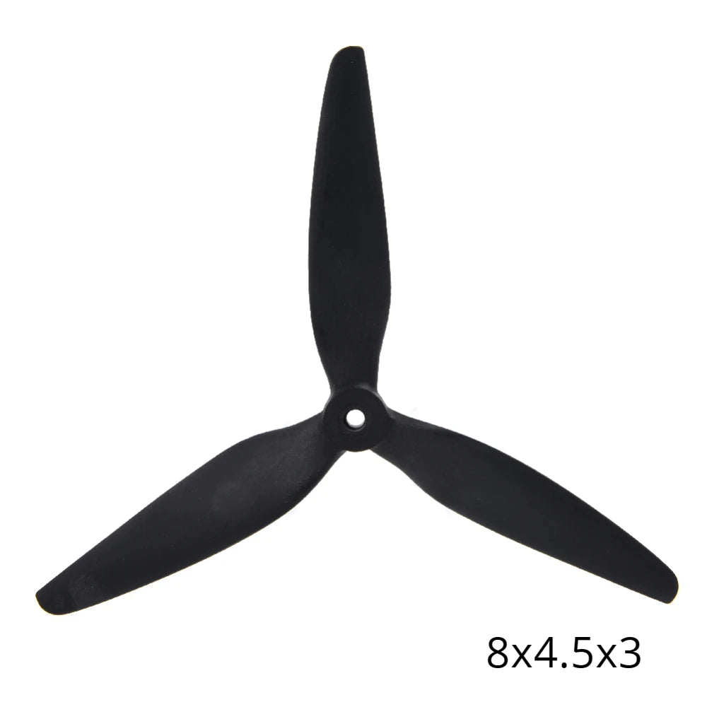 HQProp 8x4.5x3 8045 8x4x3 8inch CW CCW tri-blade Black-Glass Fiber Reinforced Nylon Propeller