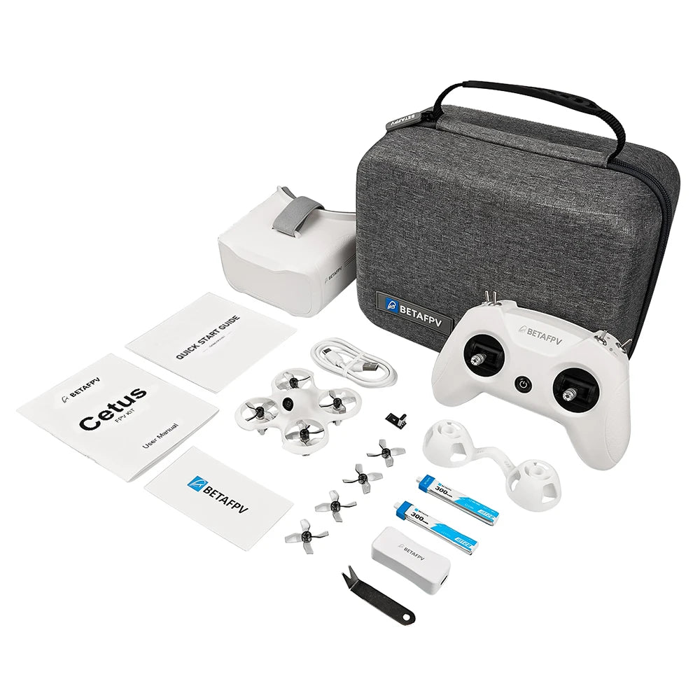 BETAFPV Cetus FPV Kit, Lite Radio 2 SE, Transmitter 5.8G 14DBI VR02 Goggles