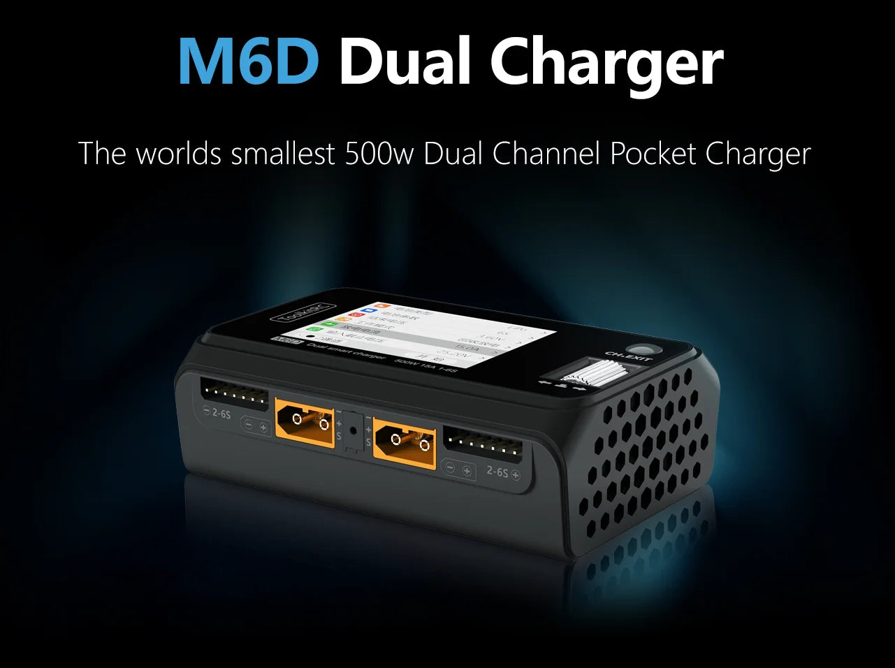 ToolkitRC M6D V3 500W 15A DC MINI Dual Charger