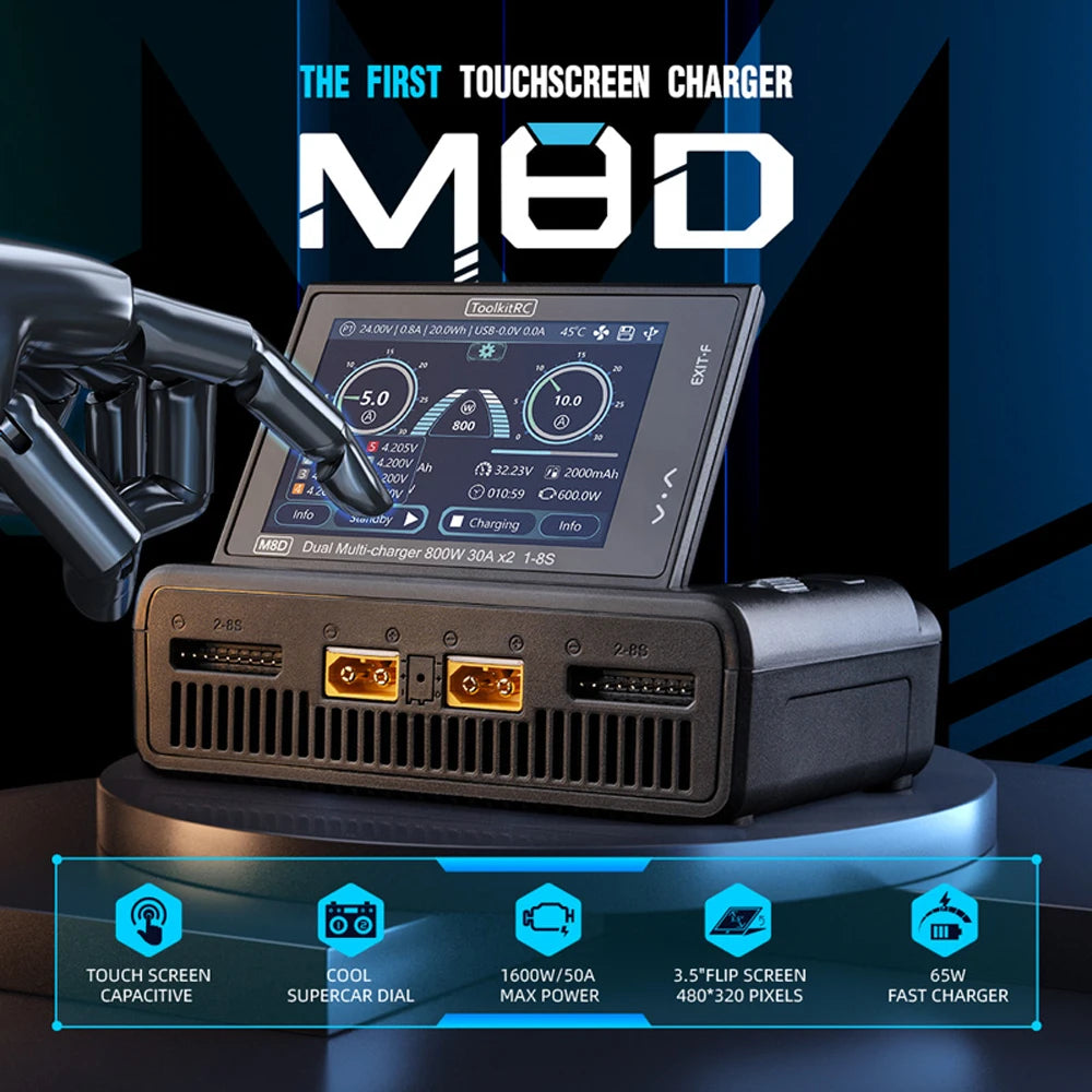ToolkitRC M8D Smart Dual Charger with Touch Screen
