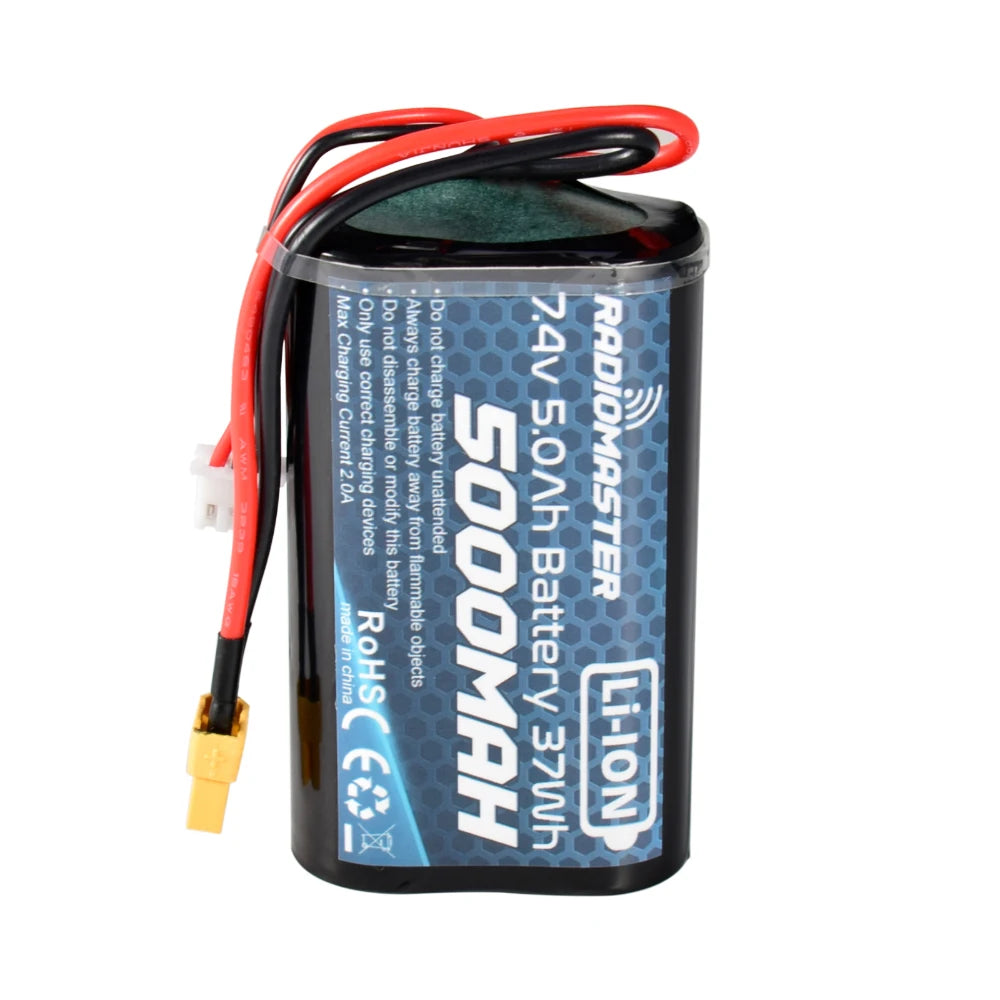 RadioMaster 5000mah 7.4V 2S 37wh Battery JST-XH and XT30 Plug for TX12/TX16/TX16S/Boxer Remote Control Transmitter