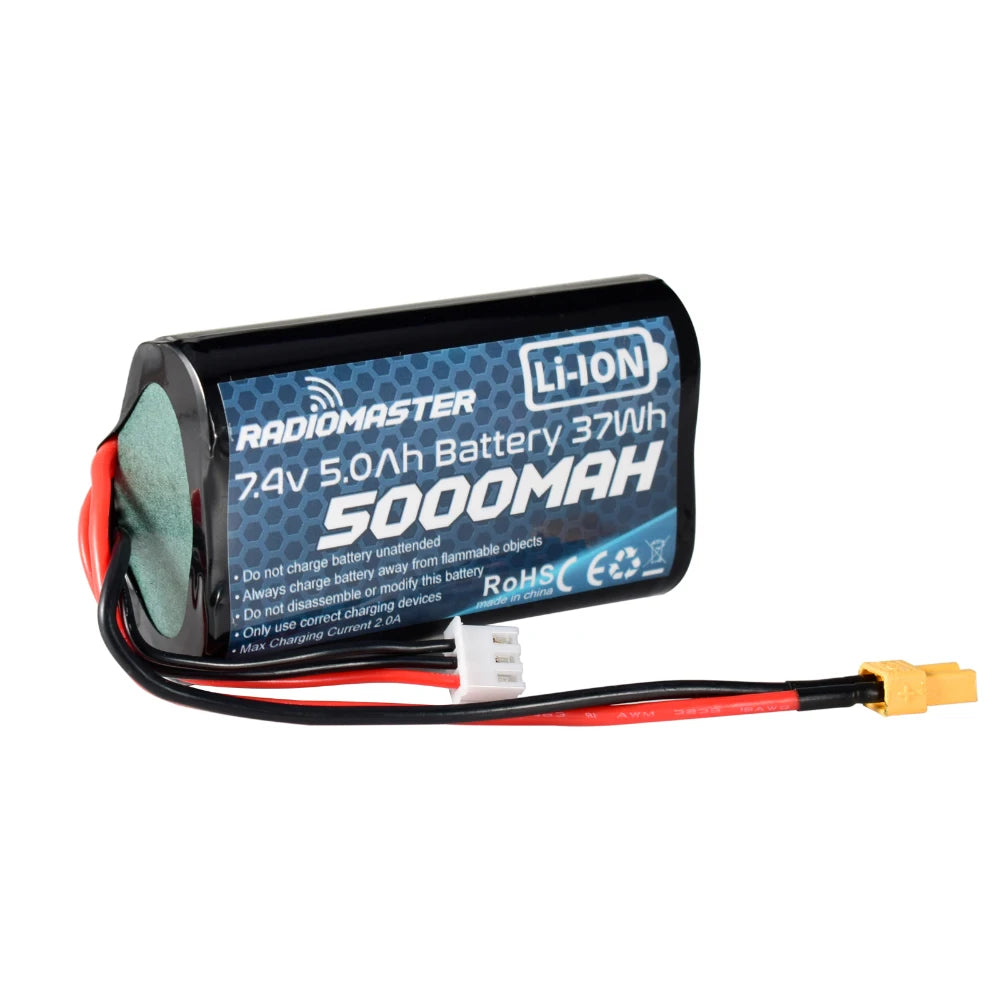 RadioMaster 5000mah 7.4V 2S 37wh Battery JST-XH and XT30 Plug for TX12/TX16/TX16S/Boxer Remote Control Transmitter