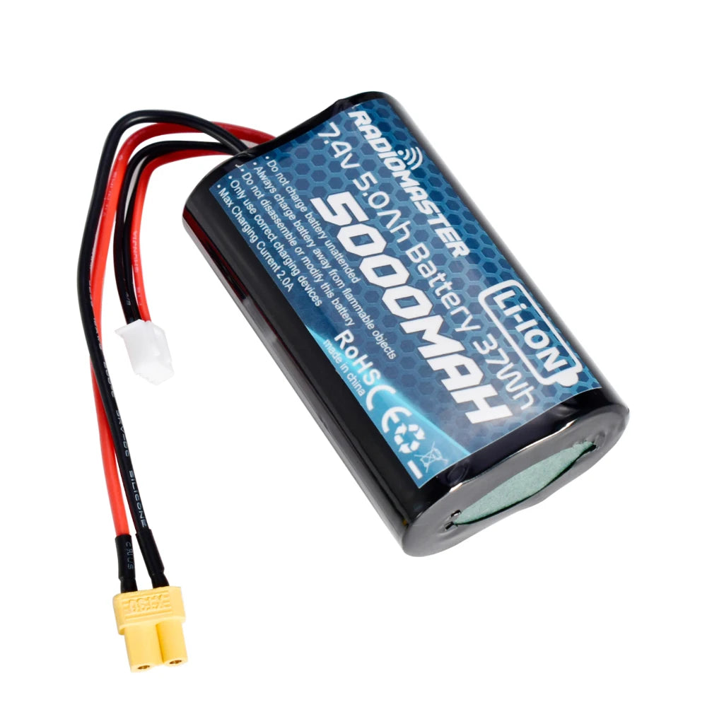 RadioMaster 5000mah 7.4V 2S 37wh Battery JST-XH and XT30 Plug for TX12/TX16/TX16S/Boxer Remote Control Transmitter