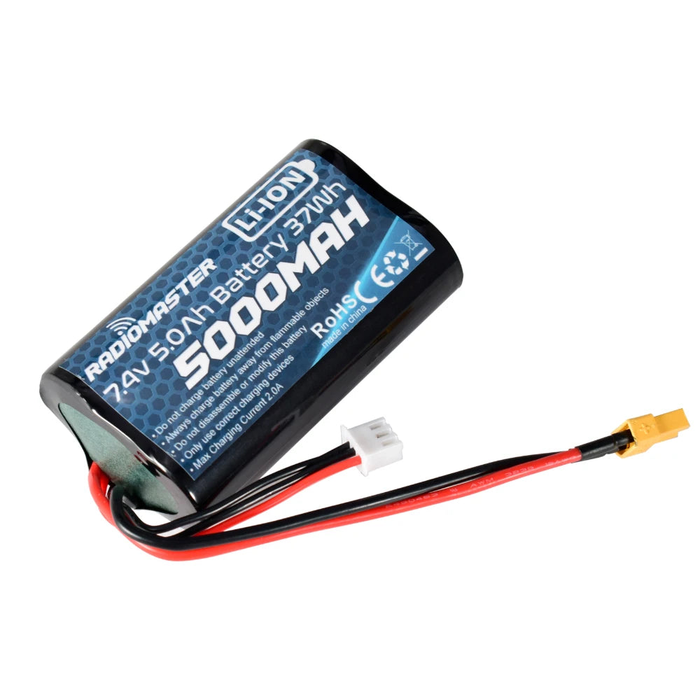 RadioMaster 5000mah 7.4V 2S 37wh Battery JST-XH and XT30 Plug for TX12/TX16/TX16S/Boxer Remote Control Transmitter