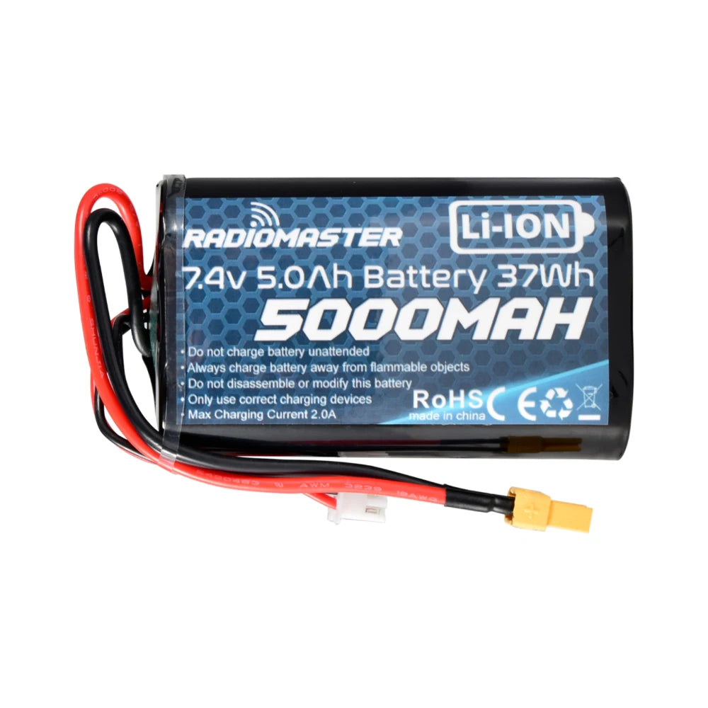 RadioMaster 5000mah 7.4V 2S 37wh Battery JST-XH and XT30 Plug for TX12/TX16/TX16S/Boxer Remote Control Transmitter