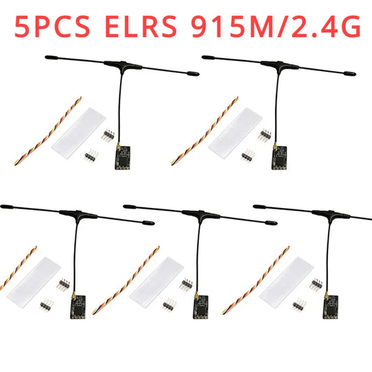 5PCS ELRS 915MHz / 2.4GHz NANO ExpressLRS Receiver With T type Antenna