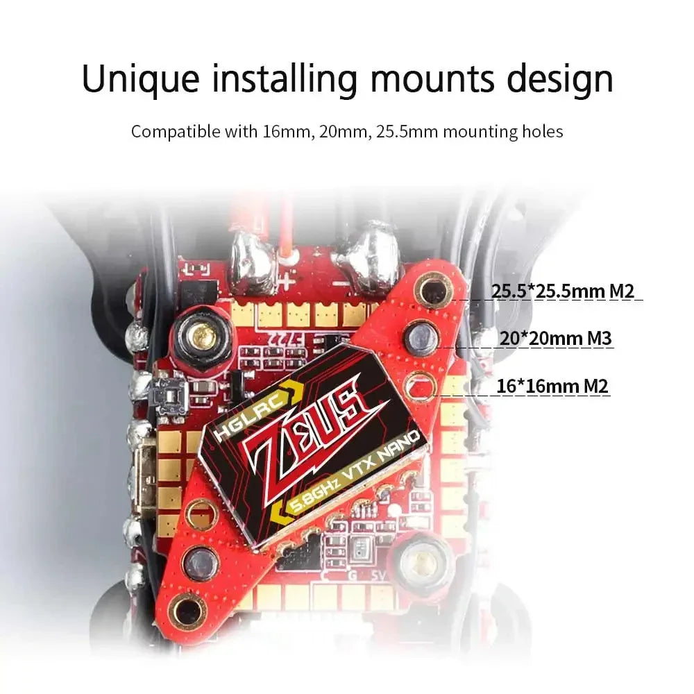 HGLRC Zeus nano VTX 350mW FPV 5.8G 2.4g 40CH Built-in Microphone