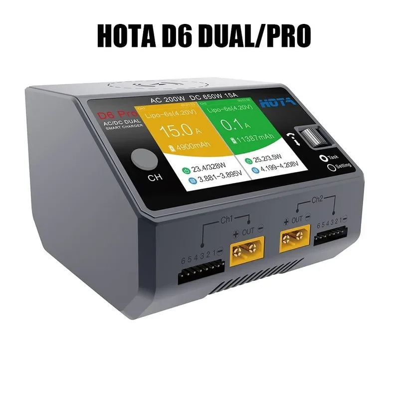 Hota D6 Dual/Pro Smart Charger for Lipo Liion batteries